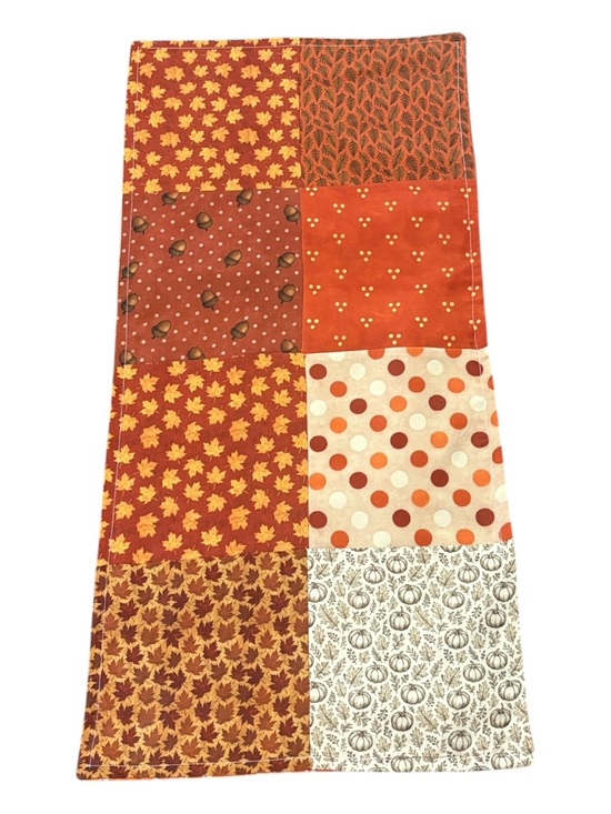 Handmade Other - Fall Patchwork Table Runner in Orange and Cream handmade new 20x40